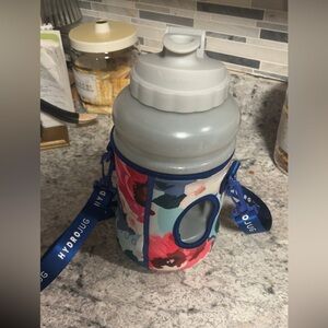 HydroJug with Floral Sleeve and Blue Accents